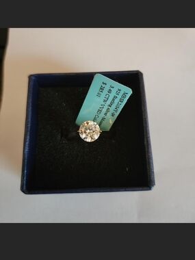 Round-Cut Clear Moissanite Solitaire Ring